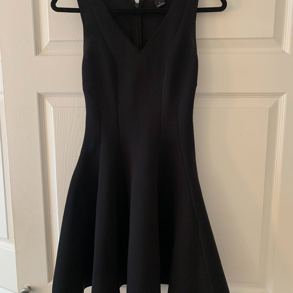 Club Monaco Black Neoprene Fit and Flare Dress